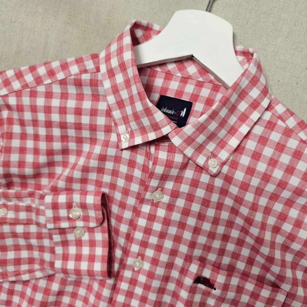 Johnnie-O Men's Small Ole Miss Performance Long Sleeve Button Down Gingham Plaid